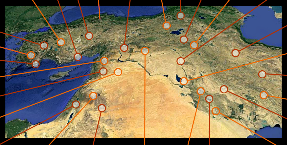carte interactive des peuples de la Mésopotamie et du Proche-Orient ancien