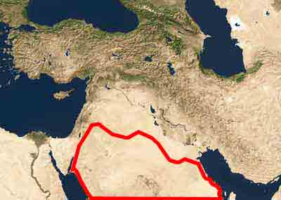 Carte de l'aire culturelle du peuple Arabe