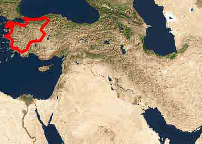 Carte du royaume Lydien